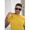 image:imageCOOFANDY Mens Mock Turtleneck Shirts Casual Premium Cotton Short Sleeve Shirt Basic Half Neck TShirtsYellow