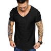 image:imageCOOFANDY Mens Muscle T Shirts Stretch Short Sleeve V Neck Bodybuilding Workout Tee Shirts Ribbed Knit ShirtBlack