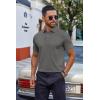 image:imageCOOFANDY Mens Polo TShirts Short Sleeve Casual Button Collared Golf Shirts Lightweight Cotton Pique Pullover Tops Dark Grey XLarge