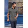 image:imageCOOFANDY Mens Polo TShirts Short Sleeve Casual Button Collared Golf Shirts Lightweight Cotton Pique Pullover Tops Dark Grey XLarge
