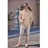 image:imageCOOFANDY Mens Quarter Zip Up Pullover Mock Neck Long Sleeve Sweater Casual Corduroy Polo SweatshirtLight Khaki