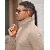 image:imageCOOFANDY Mens Quarter Zip Up Pullover Mock Neck Long Sleeve Sweater Casual Corduroy Polo SweatshirtLight Khaki