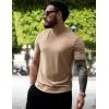 image:imageCOOFANDY Mens TShirts Summer Crew Neck Casual T Shirts Plain Short Sleeve Shirts Basic TeesB Light Khaki