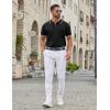image:imageCOOFANDY Mens Zipper Polo Shirt Casual Knit Short Sleeve Polo T Shirt Classic Fit Shirts1black