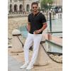 image:imageCOOFANDY Mens Zipper Polo Shirt Casual Knit Short Sleeve Polo T Shirt Classic Fit Shirts1black