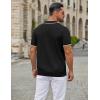 image:imageCOOFANDY Mens Zipper Polo Shirt Casual Knit Short Sleeve Polo T Shirt Classic Fit Shirts1black