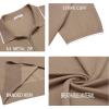 image:imageCOOFANDY Mens Zipper Polo Shirt Casual Knit Short Sleeve Polo T Shirt Classic Fit Shirts1khaki