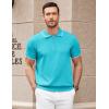 image:imageCOOFANDY Mens Zipper Polo Shirt Casual Knit Short Sleeve Polo T Shirt Classic Fit ShirtsBlue3