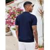 image:imageCOOFANDY Mens Zipper Polo Shirt Casual Knit Short Sleeve Polo T Shirt Classic Fit ShirtsNavy Bluesolidnew