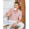 image:imageCOOFANDY Mens Zipper Polo Shirt Casual Knit Short Sleeve Polo T Shirt Classic Fit ShirtsPinknew