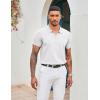 image:imageCOOFANDY Mens Zipper Polo Shirt Casual Knit Short Sleeve Polo T Shirt Classic Fit ShirtsSolid 01 White