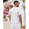image:imageCOOFANDY Mens Zipper Polo Shirt Casual Knit Short Sleeve Polo T Shirt Classic Fit ShirtsSolid 01 White