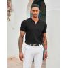 image:imageCOOFANDY Mens Zipper Polo Shirt Casual Knit Short Sleeve Polo T Shirt Classic Fit ShirtsSolid Black
