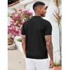 image:imageCOOFANDY Mens Zipper Polo Shirt Casual Knit Short Sleeve Polo T Shirt Classic Fit ShirtsSolid Black