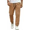 image:imageCOOFANDY Men Casual Joggers Pants Cotton Cargo Elastic Waist Chino Pants Twill Hiking Outdoor SweatpantsKhaki