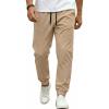 image:imageCOOFANDY Men Casual Joggers Pants Cotton Cargo Elastic Waist Chino Pants Twill Hiking Outdoor SweatpantsLiggt Khaki