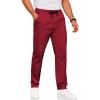 image:imageCOOFANDY Mens Drawstring Casual Pants Cotton Twill Elastic Waist Chino PantsRed