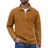 image:imageCOOFANDY Mens Fashion Quarter Zip Pullover Long Sleeve Quilted Sweatshirt Plaid Jacquard Polo Mock Neck Sweaters