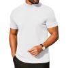 image:imageCOOFANDY Mens Mock Turtleneck Shirts Casual Premium Cotton Short Sleeve Shirt Basic Half Neck TShirtsAll White
