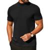image:imageCOOFANDY Mens Mock Turtleneck Shirts Casual Premium Cotton Short Sleeve Shirt Basic Half Neck TShirtsBlack