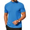 image:imageCOOFANDY Mens Mock Turtleneck Shirts Casual Premium Cotton Short Sleeve Shirt Basic Half Neck TShirtsBlue