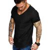 image:imageCOOFANDY Mens Muscle T Shirts Stretch Short Sleeve V Neck Bodybuilding Workout Tee Shirts Ribbed Knit ShirtBlack