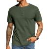 image:imageCOOFANDY Mens Waffle Henley Short Sleeve Textured T Shirt Casual Button Tee Shirts Heavyweight Henley Summer Top