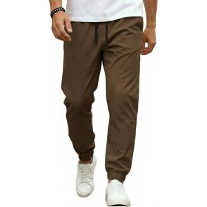 image:imageCOOFANDY Men Casual Joggers Pants Cotton Cargo Elastic Waist Chino Pants Twill Hiking Outdoor SweatpantsBrown