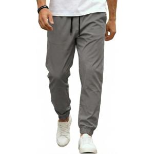 image:imageCOOFANDY Men Casual Joggers Pants Cotton Cargo Elastic Waist Chino Pants Twill Hiking Outdoor SweatpantsDark Grey