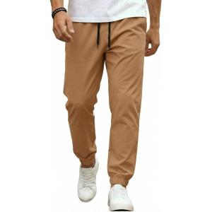 image:imageCOOFANDY Men Casual Joggers Pants Cotton Cargo Elastic Waist Chino Pants Twill Hiking Outdoor SweatpantsKhaki