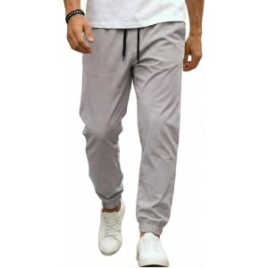 image:imageCOOFANDY Men Casual Joggers Pants Cotton Cargo Elastic Waist Chino Pants Twill Hiking Outdoor SweatpantsLight Grey