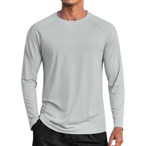 image:imageCOOFANDY Mens Sun Protection Shirts Long Sleeve Rash Guard Swim TShirts Lightweight Quick Dry Fishing Shirts1light Grey