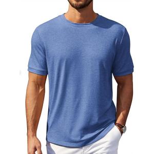 image:imageCOOFANDY Mens TShirts Summer Crew Neck Casual T Shirts Plain Short Sleeve Shirts Basic TeesBlue