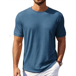 image:imageCOOFANDY Mens TShirts Summer Crew Neck Casual T Shirts Plain Short Sleeve Shirts Basic TeesDark Blue