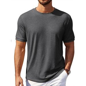 image:imageCOOFANDY Mens TShirts Summer Crew Neck Casual T Shirts Plain Short Sleeve Shirts Basic TeesDark Gray