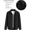 image:imageCOOFANDY Mens Casual Button Down Shirt Long Sleeve Lightweight Jacket Fashion Textured ShirtsBlack