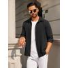 image:imageCOOFANDY Mens Casual Button Down Shirt Long Sleeve Lightweight Jacket Fashion Textured ShirtsBlack
