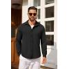 image:imageCOOFANDY Mens Casual Button Down Shirt Long Sleeve Lightweight Jacket Fashion Textured ShirtsBlack
