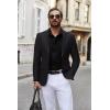 image:imageCOOFANDY Mens Casual Button Down Shirt Long Sleeve Lightweight Jacket Fashion Textured ShirtsBlack