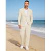image:imageCOOFANDY Mens 2 Piece Linen Suits Set Regular Fit Casual Lightweight Linen Suit Blazer Jacket and PantsBeige