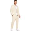 image:imageCOOFANDY Mens 2 Piece Linen Suits Set Regular Fit Casual Lightweight Linen Suit Blazer Jacket and PantsBeige