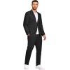 image:imageCOOFANDY Mens 2 Piece Linen Suits Set Regular Fit Casual Lightweight Linen Suit Blazer Jacket and PantsBlack