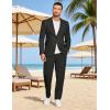 image:imageCOOFANDY Mens 2 Piece Linen Suits Set Regular Fit Casual Lightweight Linen Suit Blazer Jacket and PantsBlack