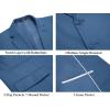 image:imageCOOFANDY Mens 2 Piece Linen Suits Set Regular Fit Casual Lightweight Linen Suit Blazer Jacket and PantsBlue