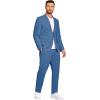 image:imageCOOFANDY Mens 2 Piece Linen Suits Set Regular Fit Casual Lightweight Linen Suit Blazer Jacket and PantsBlue