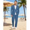 image:imageCOOFANDY Mens 2 Piece Linen Suits Set Regular Fit Casual Lightweight Linen Suit Blazer Jacket and PantsBlue