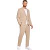 image:imageCOOFANDY Mens 2 Piece Linen Suits Set Regular Fit Casual Lightweight Linen Suit Blazer Jacket and PantsKhaki