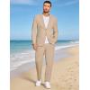 image:imageCOOFANDY Mens 2 Piece Linen Suits Set Regular Fit Casual Lightweight Linen Suit Blazer Jacket and PantsKhaki
