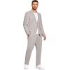 image:imageCOOFANDY Mens 2 Piece Linen Suits Set Regular Fit Casual Lightweight Linen Suit Blazer Jacket and PantsLight Grey