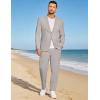 image:imageCOOFANDY Mens 2 Piece Linen Suits Set Regular Fit Casual Lightweight Linen Suit Blazer Jacket and PantsLight Grey